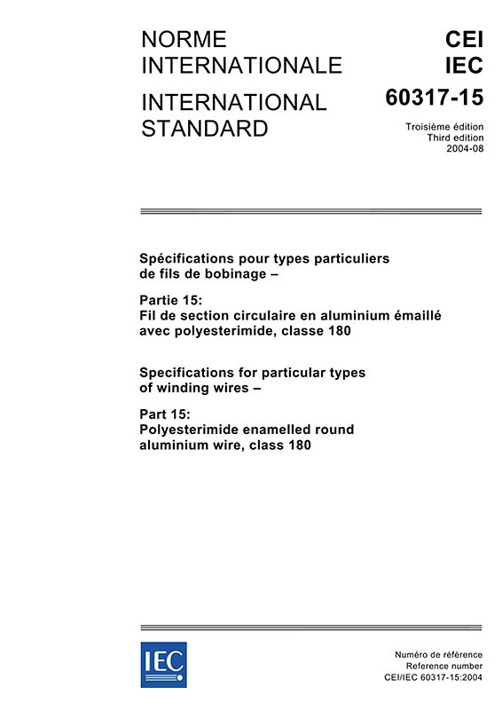 Cover IEC 60317-15:2004